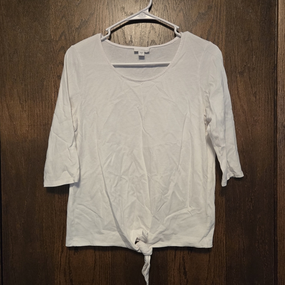 Pure Jill White Tie Top